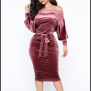 Off the shoulder midi dress